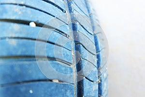 Close up of Grit Sand in tire