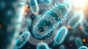 A close up of a group of bacteria, AI