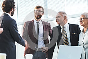 close up. group of business people standing in the office