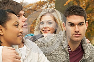 Close Up Of Group Of Four Teenage Friends