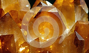 Close-up of a group of quartz crystals