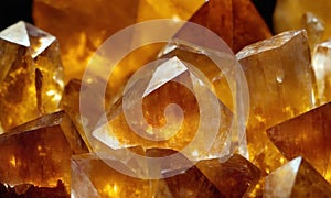 Close-up of a group of quartz crystals