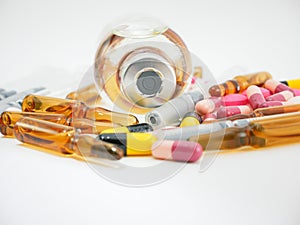 Close up of group of various medication