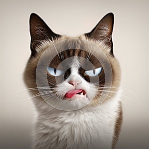 Close-up of Grumpy Cat head.