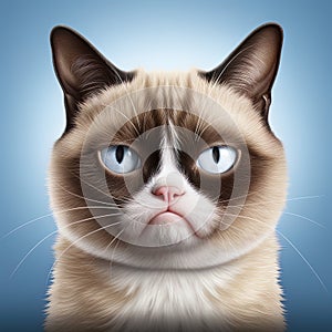 Close-up of Grumpy Cat head.