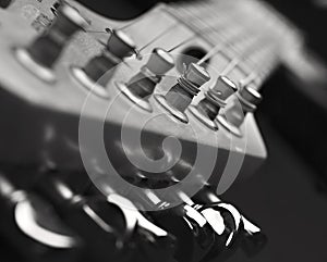Close up of guitar machine head