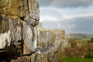 Close up Hadrian`s Wall