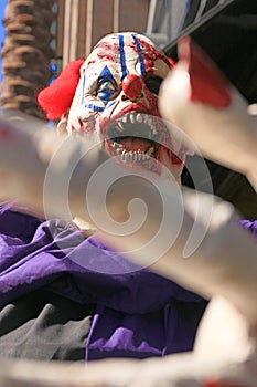 Close up Halloween party horror clown.