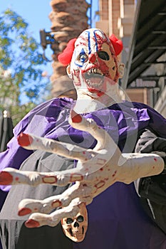 Close up Halloween party horror clown.