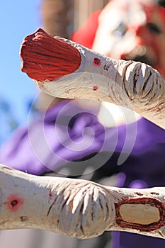 Close up Halloween party horror clown.