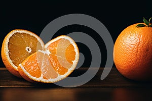 Close-up of a halved juicy orange