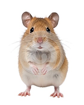 close-up of a hamster on white background