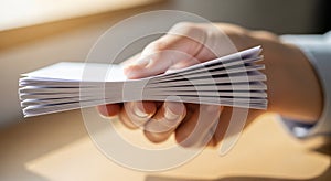 A close-up of a hand holding