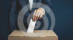 The hand placing ballot.AI generated image