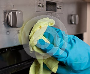Cleaning control panel of oven