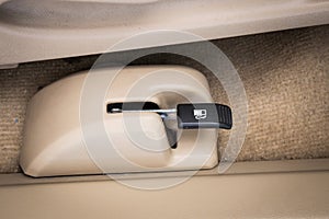 Close up hand switch button