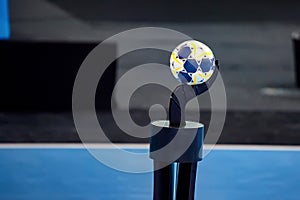 Close up handball on stand