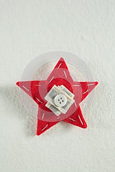 Handmade christmas star on white background