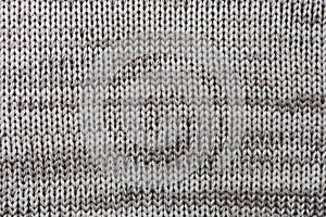 Close up of handmade knitted wool sweater/wool texture background with shades of grey