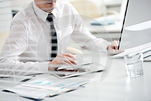 Close-up of hands of businessman