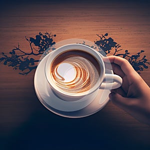 close up of hands holding coffee cups