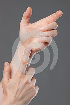 Close-up of hands holding nothing