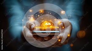 Close-up on Hands: Programmer With Disability Using Prosthetic Arm to Work on Laptop Computer.