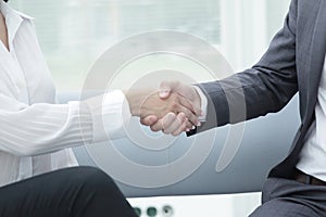 Close-up handshake of business partners.