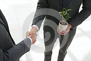 Close up.handshake business people