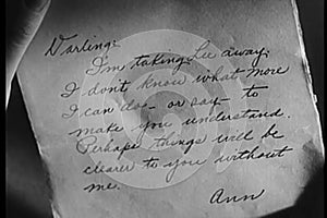 Close-up of handwritten letter