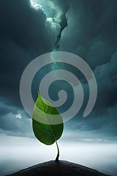 a close up hanging green leaf