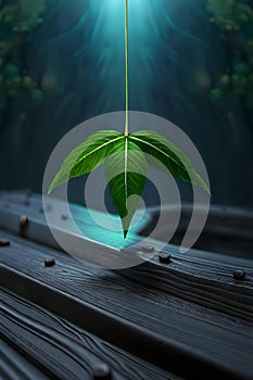 a close up hanging green leaf