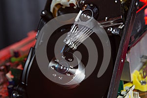 Close up of hard disk with abstract reflection