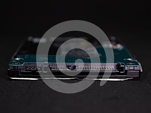 Close up of Hard disk front and circuit board