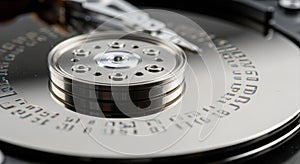 Close-up of Hard Disk Platter and ReadWrite Head