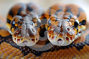 Close-up of the head of a royal python (Python reticulatus)
