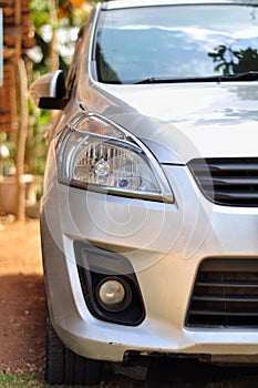 Close up of headlight or headlamp car