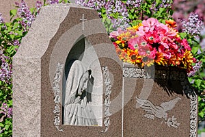 Close-up of a headstone