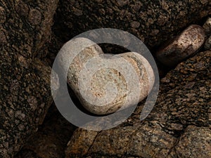 Close-up of a Heart-shape Rock