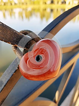 Close-up heart shaped lock