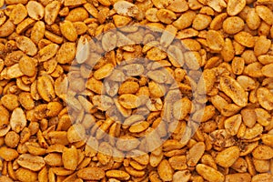 Close-up of Heeng jeera Peanuts mixture Indian namkeen snacks Full-Frame Background.