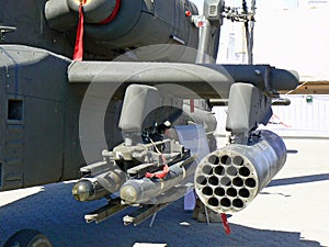 Close up of helicopter weaponry