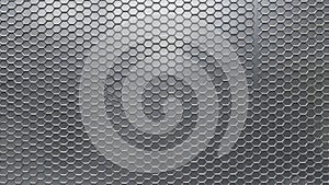 Close-up of hexagonal metal mesh texture with gradient lighting