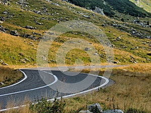 Close Up High alpine winding road view