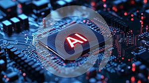 Close up of a high tech computer chip, test 