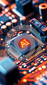 Close up of a high tech computer chip, test 