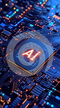 Close up of a high tech computer chip, test 