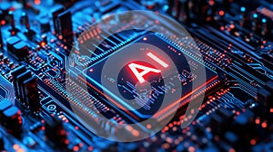 Close up of a high tech computer chip, test 