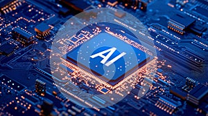 Close up of a high tech computer chip, test 