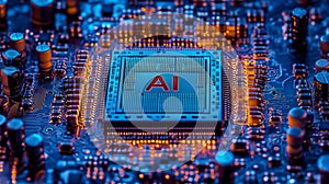 Close up of a high tech computer chip, test 